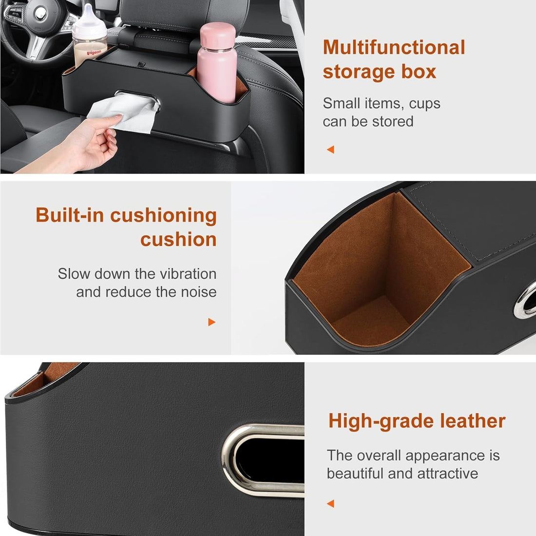 Car Back Seat Organizer with 2 Drink Cup Holder