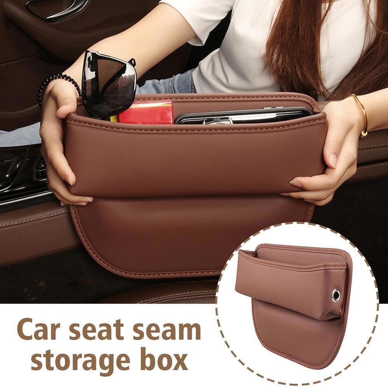 Leather Car Seat Storage Box